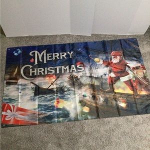 Pirate Santas Banner Merry Christmas 72” x 42” Ships Gifts RARE